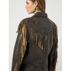 YAS FIMU LS LEATHER DEEP MAHOGANY JACKET - 26040572