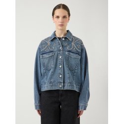 YAS VISION LS DENIM EMB JACKET LIGHT BLUE DENIM - 24041051