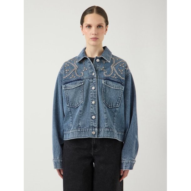 Yas Vision ls denim emb jacket light blue denim - 24041051