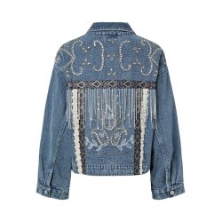 YAS VISION LS DENIM EMB JACKET LIGHT BLUE DENIM - 24041051