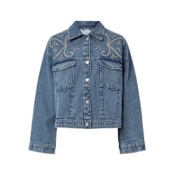 YAS VISION LS DENIM EMB JACKET LIGHT BLUE DENIM - 24041051