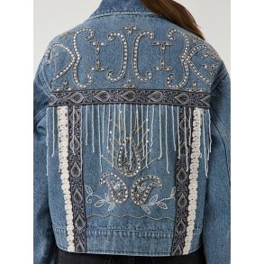 YAS VISION LS DENIM EMB JACKET LIGHT BLUE DENIM - 24041051