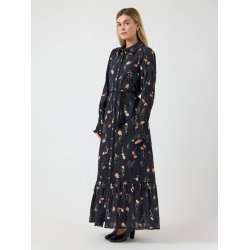 YAS SOMELLI LS LONG SHIRT DRESS BLACK - 26041211