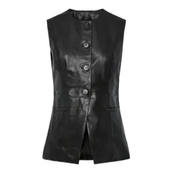 Yas Vera leather waistcoat - ex black - 26039275