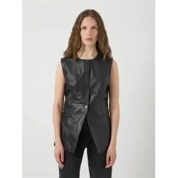 Yas Vera leather waistcoat - ex black - 26039275